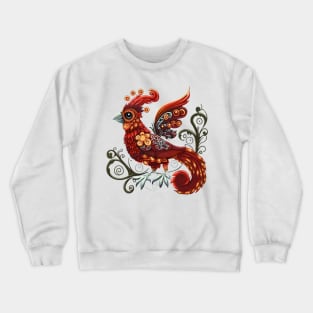 Whimsical Red Bird Crewneck Sweatshirt